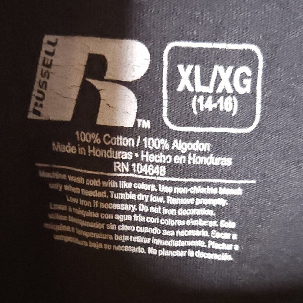 University Of Missouri Kids Black Logo Shirt Russell 14-16 - Picture 4 of 4